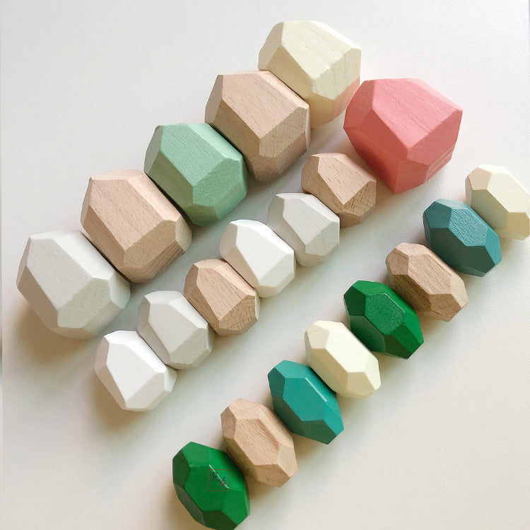 Wooden building blocks for children