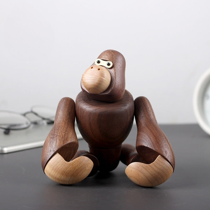 Eco-Friendly Wooden Gorilla Car Ornament