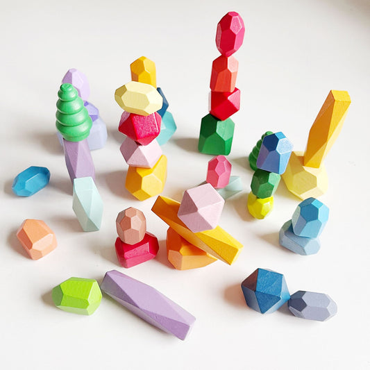 Wooden building blocks for children