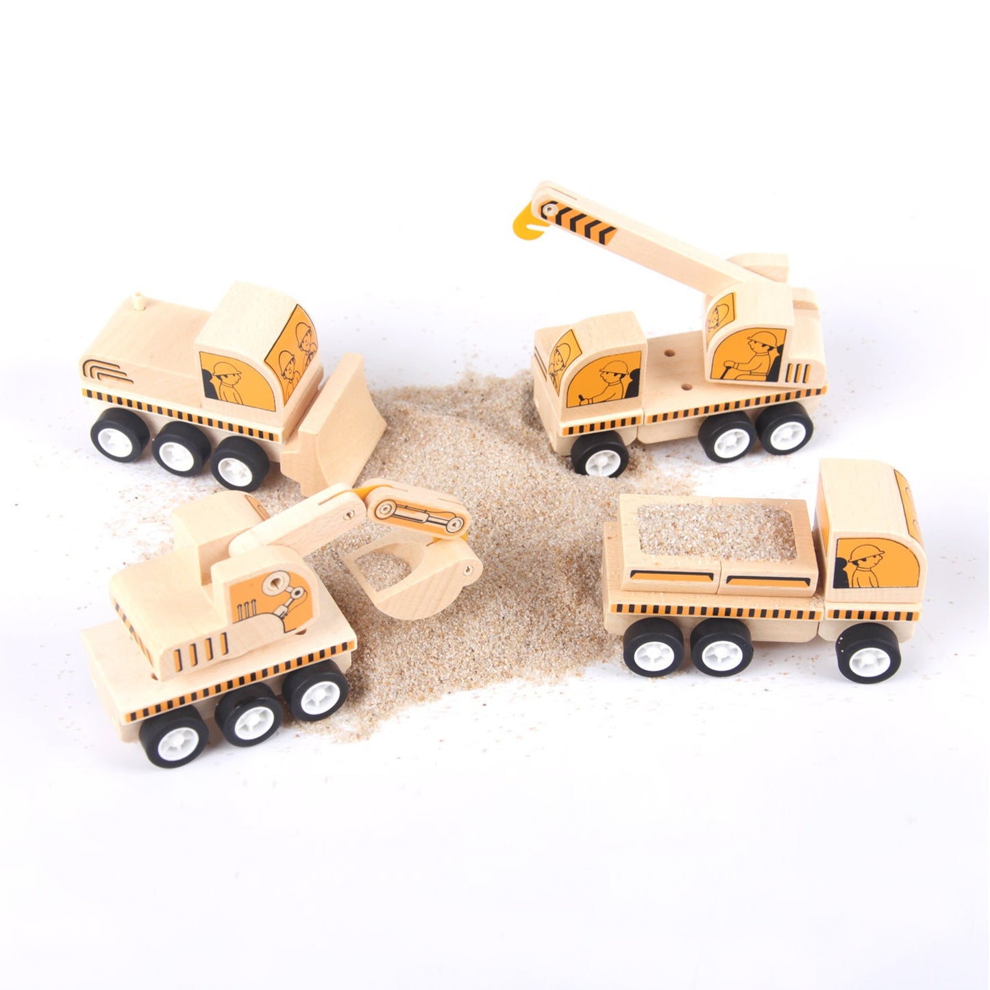 Children’s Wooden Construction Vehicle Toy Set