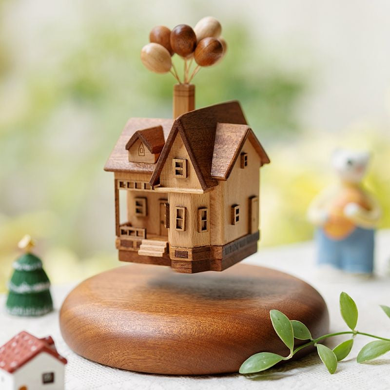 Solid Wood Magnetic Levitation Flying House Decor