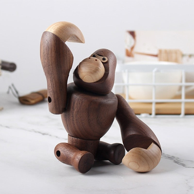 Eco-Friendly Wooden Gorilla Car Ornament