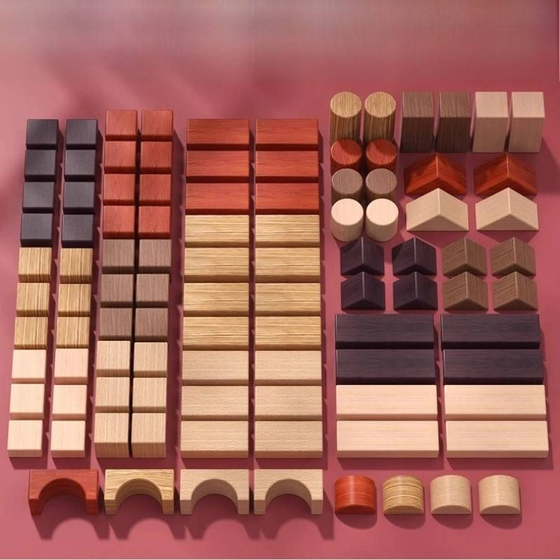 Wooden castle building blocks