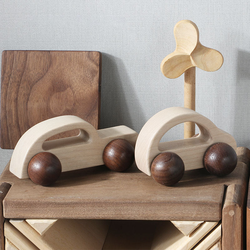 Solid Wood Beetle Toy Car – Eco-Friendly