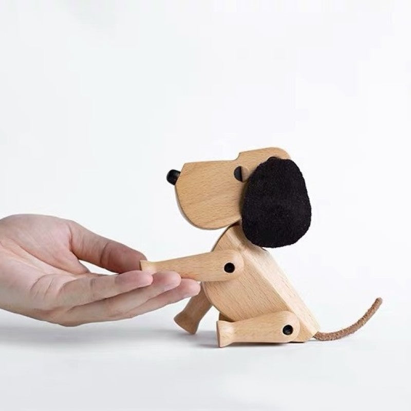 Handmade Wooden Dog Puppet Decor