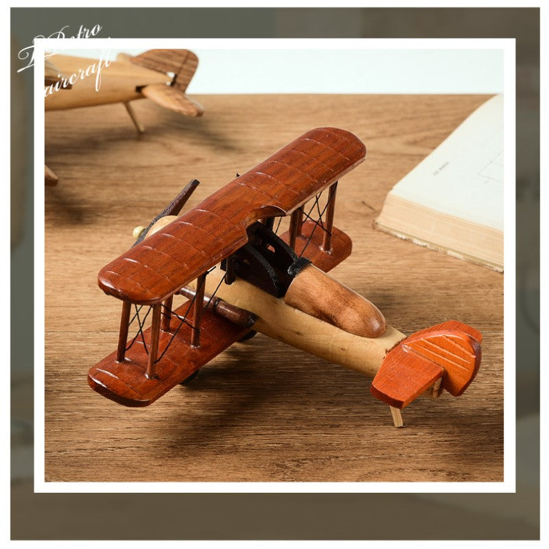 Retro Biplane Propeller Aircraft