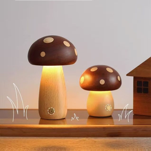 Polished Small  Mushroom Touch Night Lamp