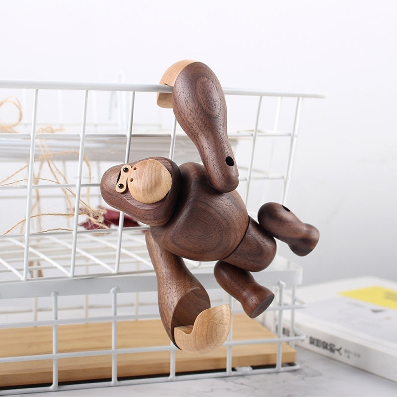 Eco-Friendly Wooden Gorilla Car Ornament