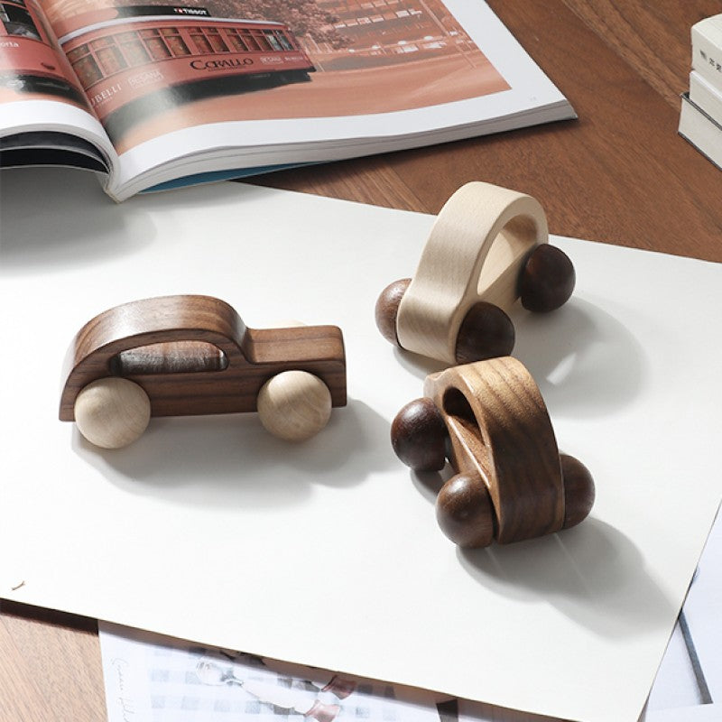 Solid Wood Beetle Toy Car – Eco-Friendly