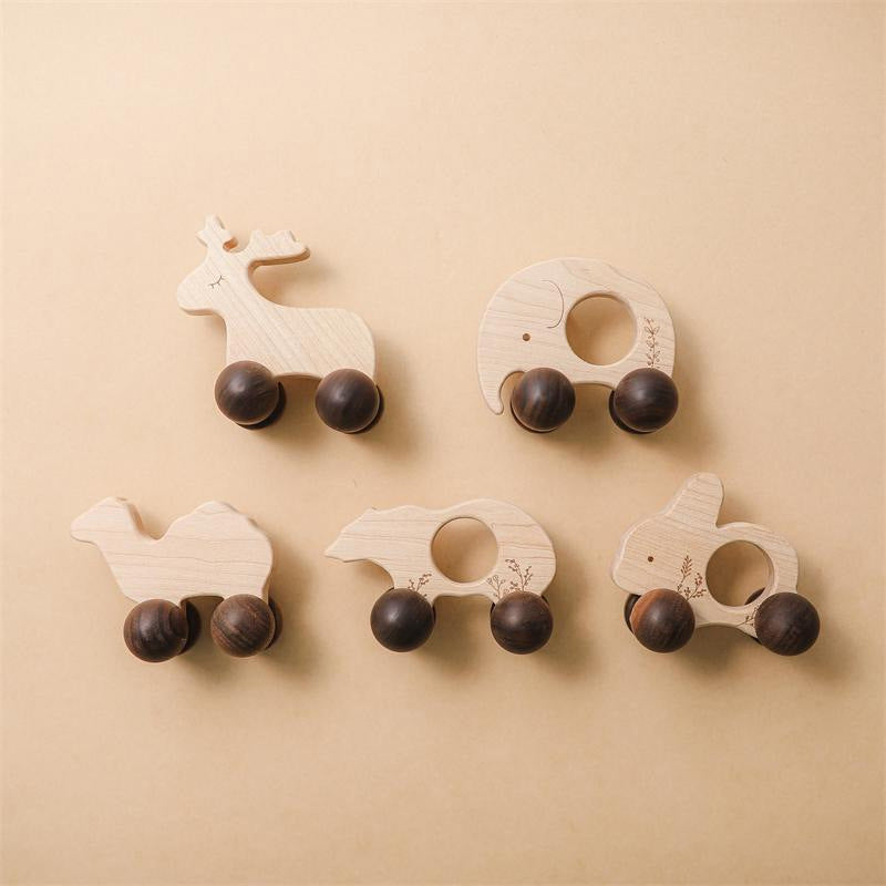 Wooden Animal Push & Pull Car Toy