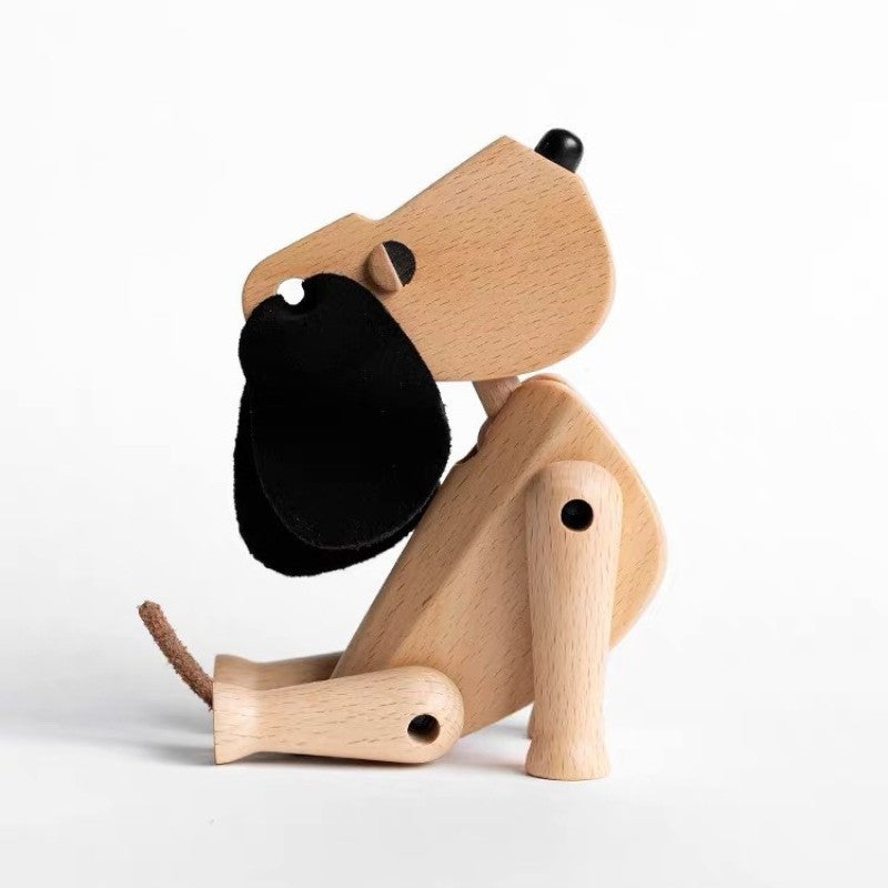 Handmade Wooden Dog Puppet Decor