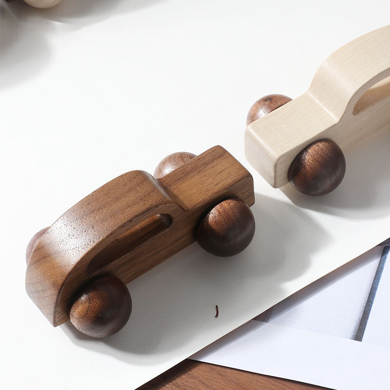 Solid Wood Beetle Toy Car – Eco-Friendly