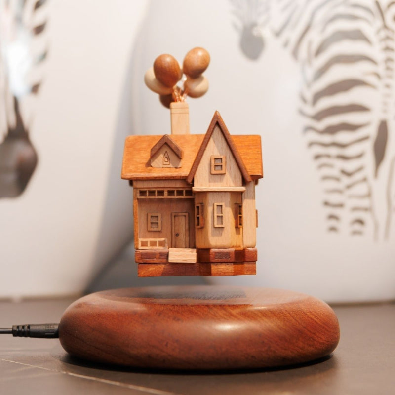 Solid Wood Magnetic Levitation Flying House Decor