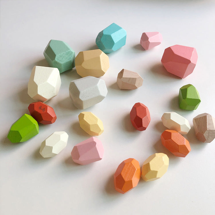 Wooden building blocks for children