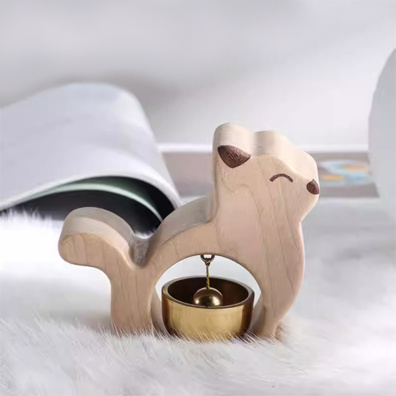 Dog LovelyWood Crafts with Engraving Magnetic Brass Doorbell Gift