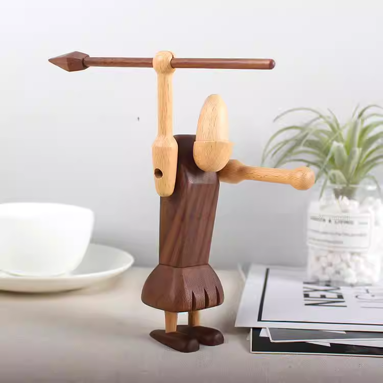 Walnut Wooden Primitive Warrior