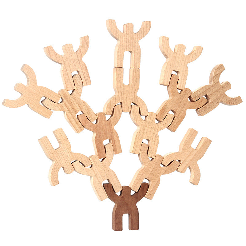 Wooden Human Balance Stacking Toy