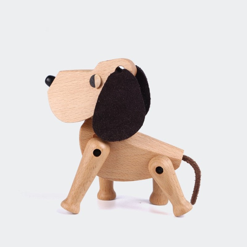 Handmade Wooden Dog Puppet Decor