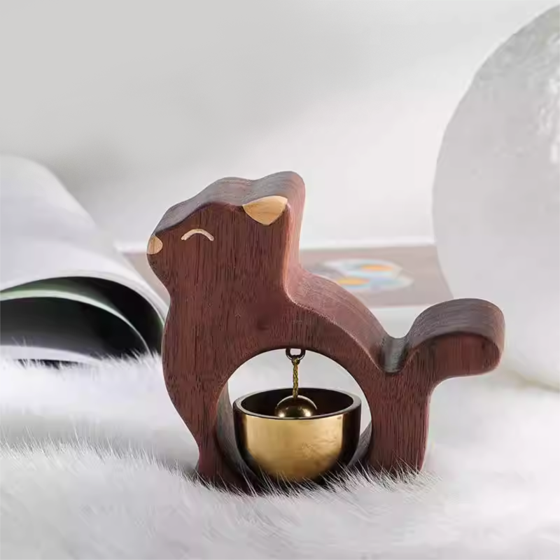 Dog LovelyWood Crafts with Engraving Magnetic Brass Doorbell Gift