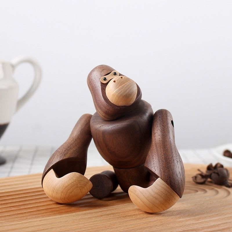 Eco-Friendly Wooden Gorilla Car Ornament