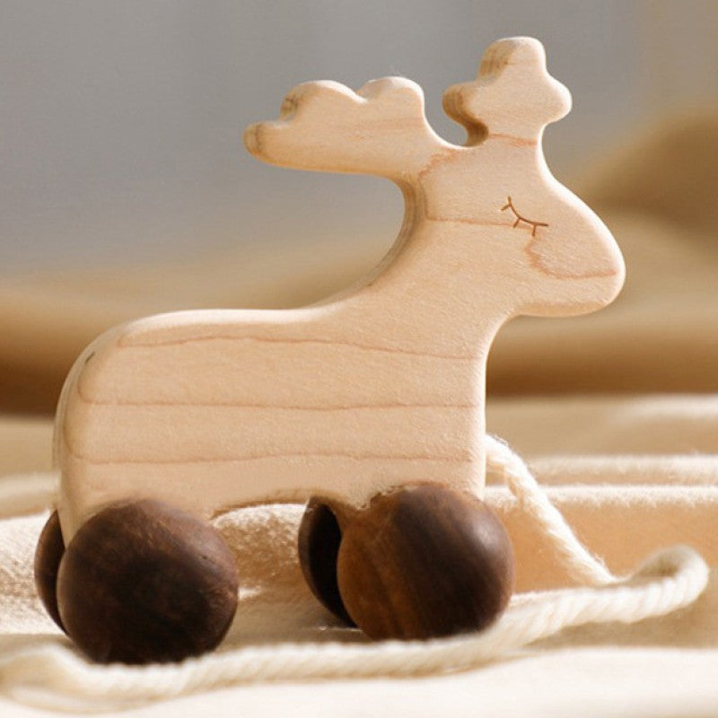 Wooden Animal Push & Pull Car Toy