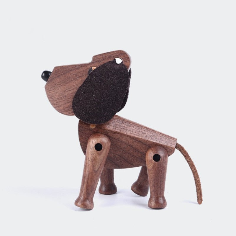 Handmade Wooden Dog Puppet Decor