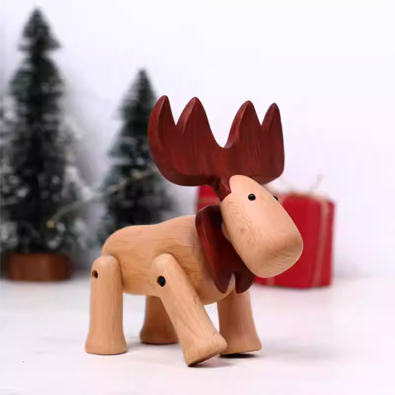 Eco-Friendly Wooden Reindeer Christmas Decor