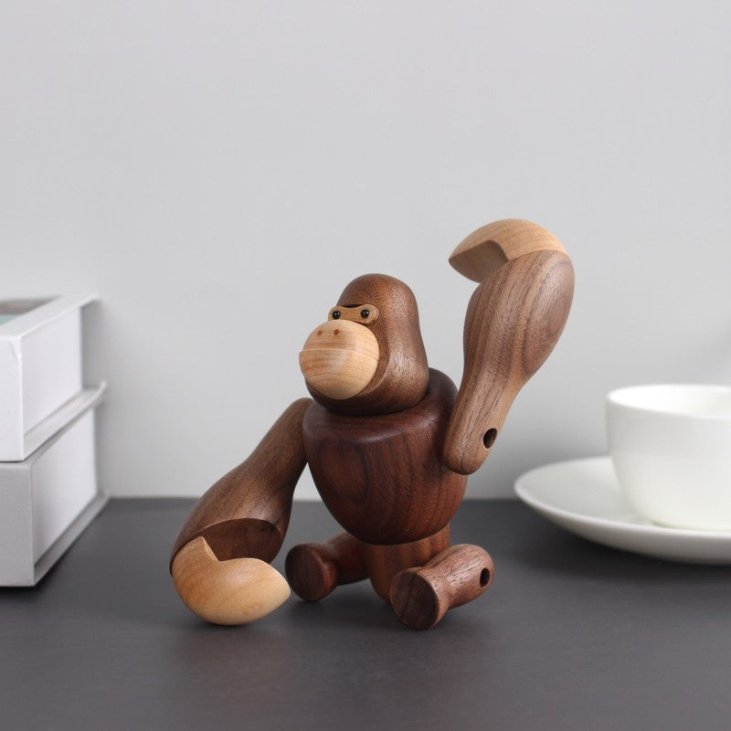Eco-Friendly Wooden Gorilla Car Ornament