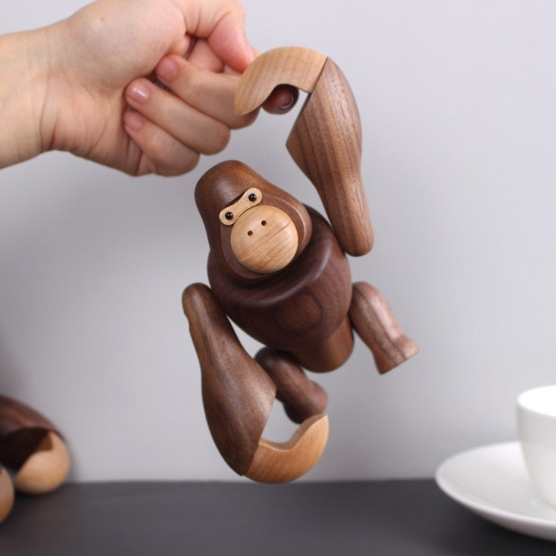 Eco-Friendly Wooden Gorilla Car Ornament
