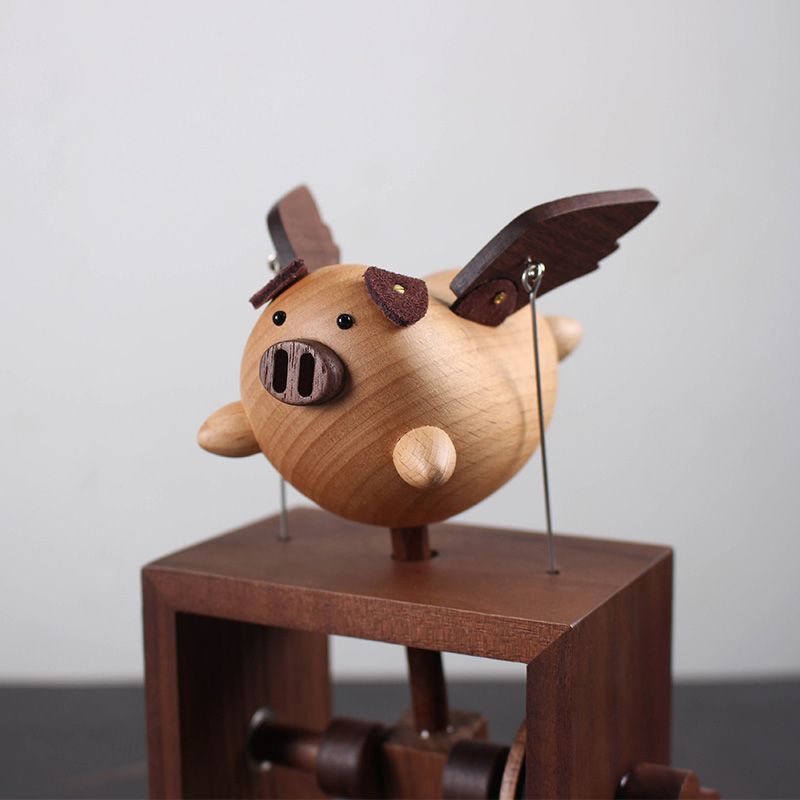 Walnut Hand-Crank Wooden Music Box