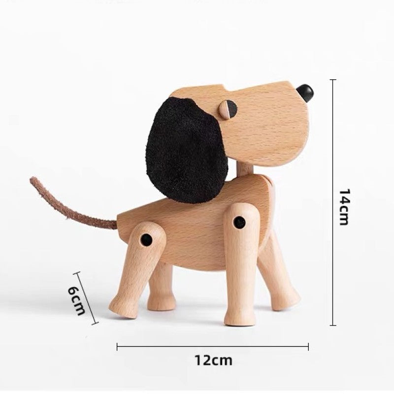 Handmade Wooden Dog Puppet Decor