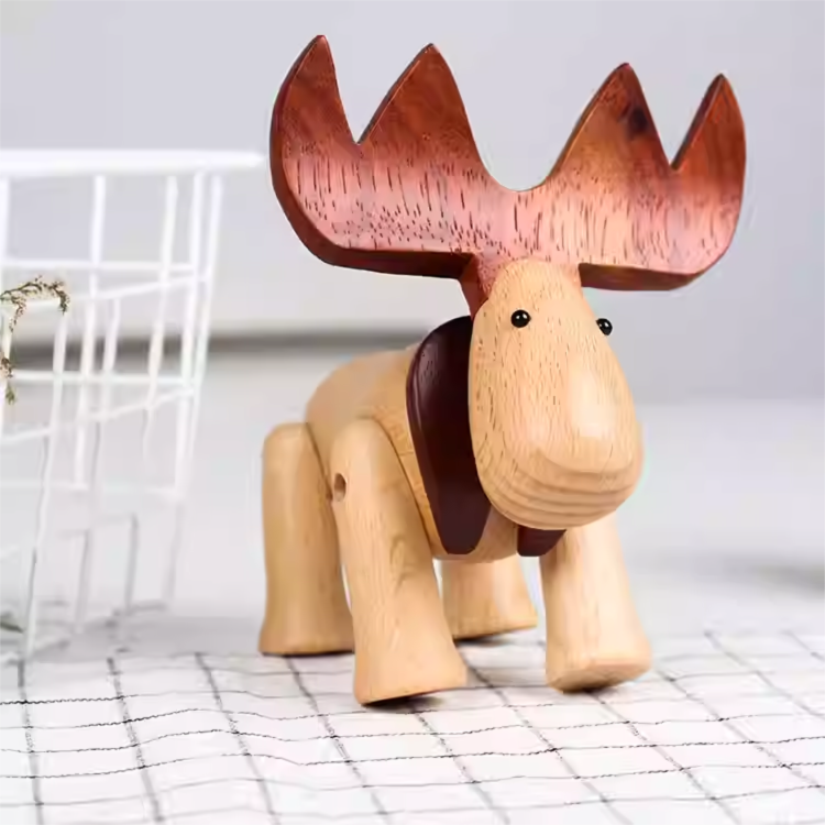 Eco-Friendly Wooden Reindeer Christmas Decor