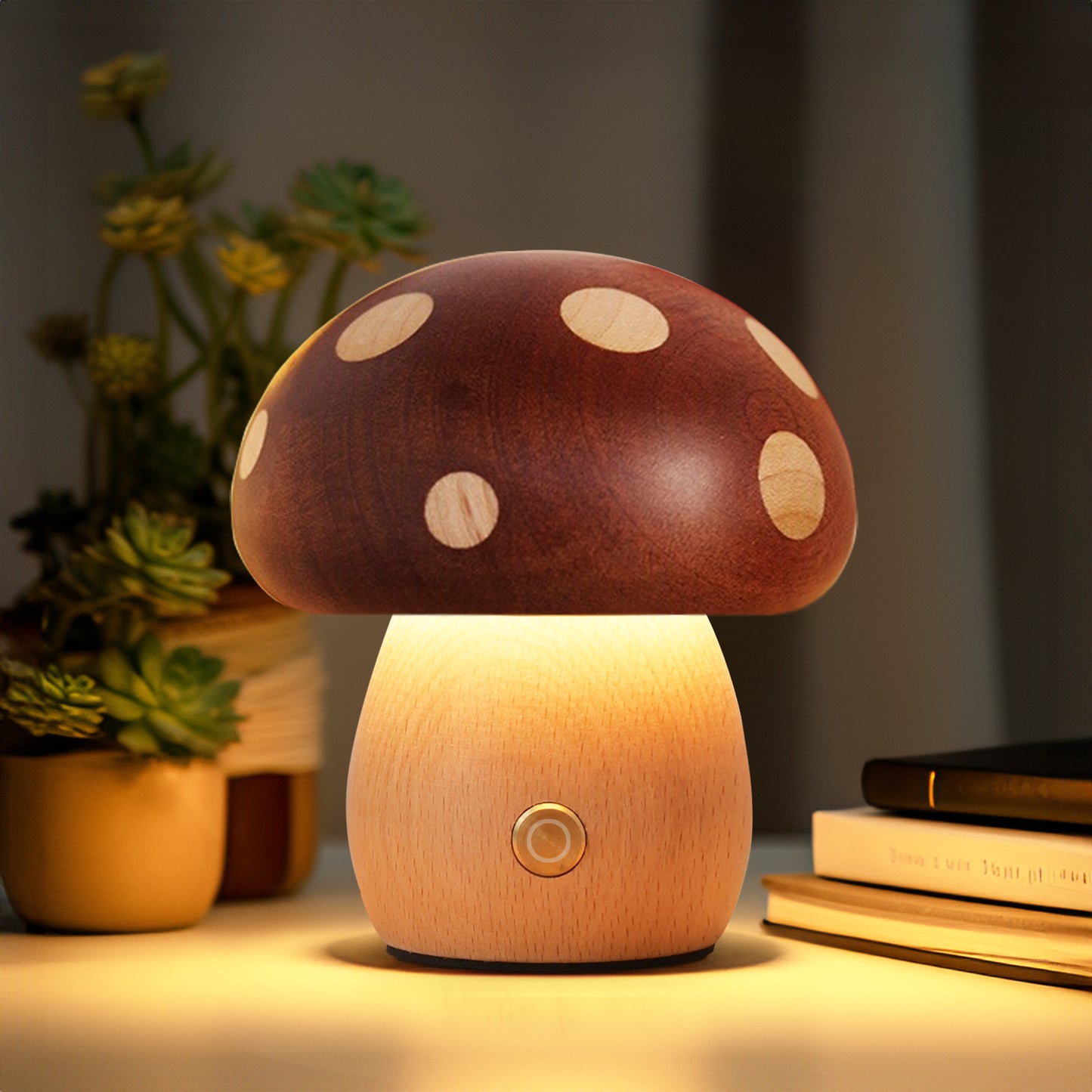 Polished Small  Mushroom Touch Night Lamp