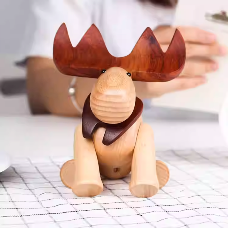 Eco-Friendly Wooden Reindeer Christmas Decor