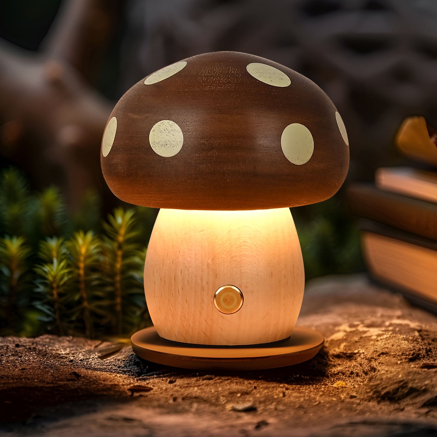 Polished Small  Mushroom Touch Night Lamp