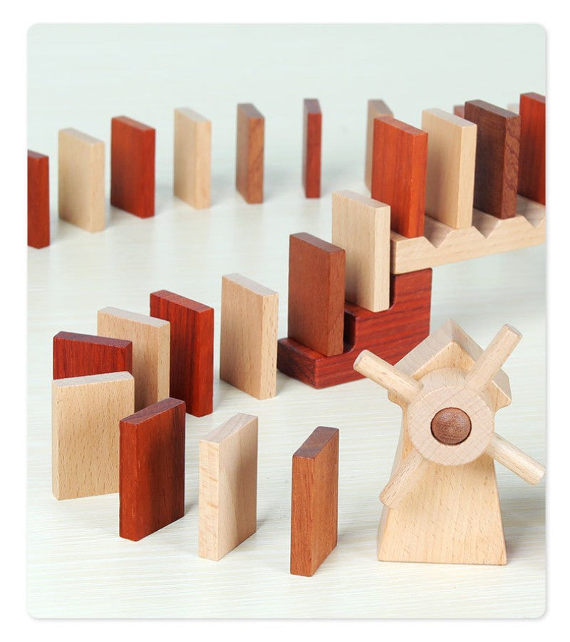 Wooden domino set 100pcs