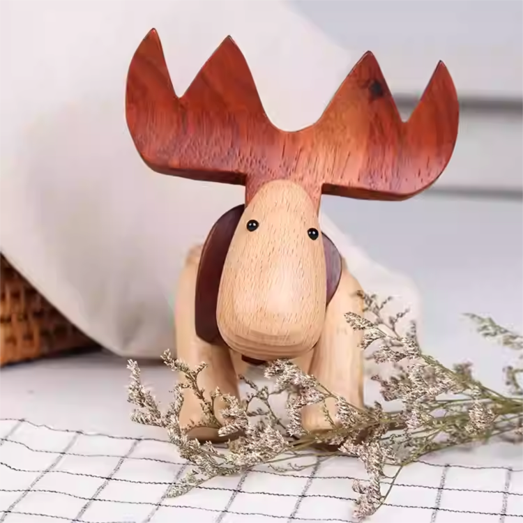 Eco-Friendly Wooden Reindeer Christmas Decor