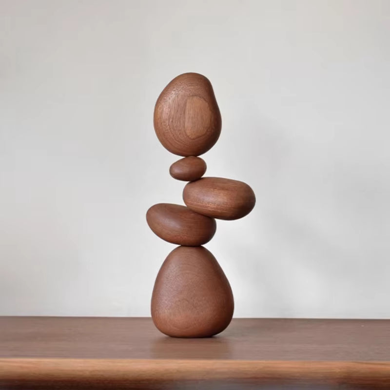Black Walnut Magnetic Balance Rock Decor