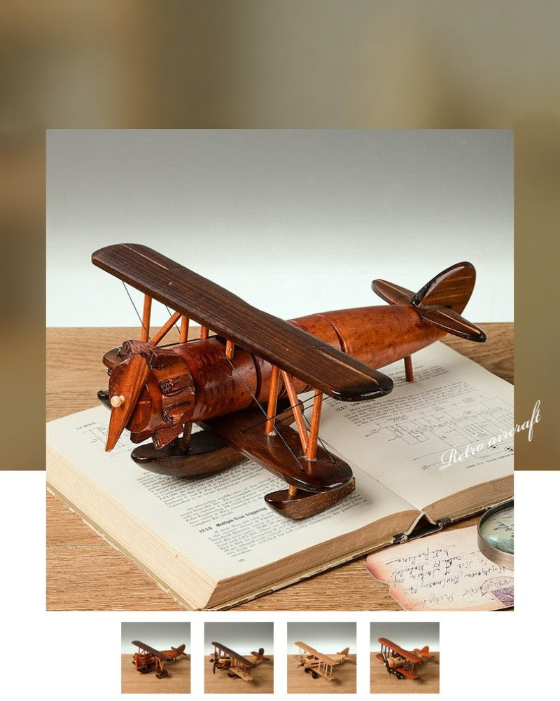 Retro Biplane Propeller Aircraft