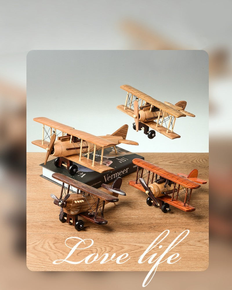 Retro Biplane Propeller Aircraft