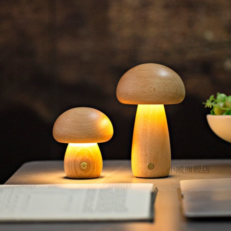 Polished Small  Mushroom Touch Night Lamp