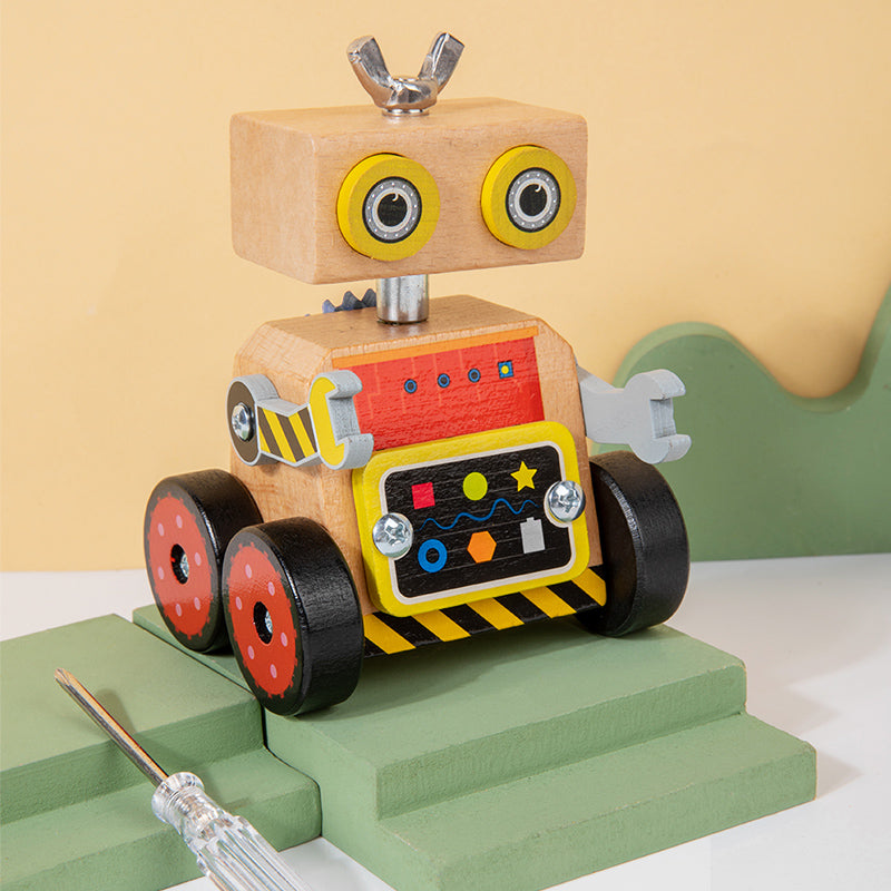 Robotbil i tre – bygg og monter – bilde 10