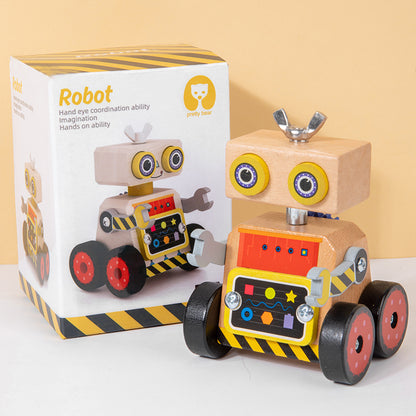 Robotbil i tre – bygg og monter – bilde 11
