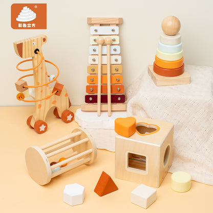 Giraffsett i tre – 5 deler for sortering og lek