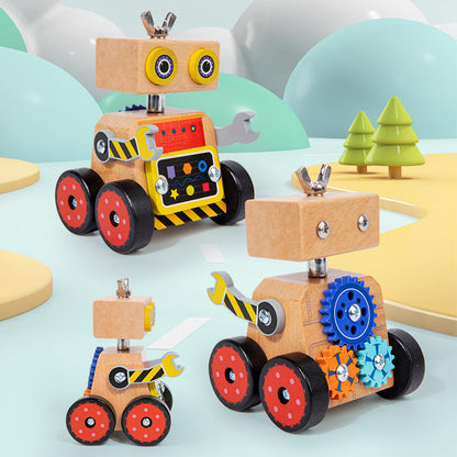 Robotbil i tre – bygg og monter – treleker