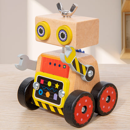 Robotbil i tre – bygg og monter – bilde 4