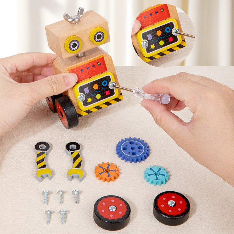 Robotbil i tre – bygg og monter – bilde 5