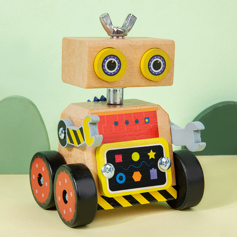 Robotbil i tre – bygg og monter – bilde 6