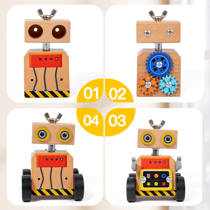 Robotbil i tre – bygg og monter – bilde 7