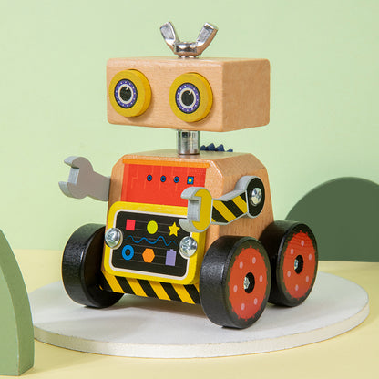 Robotbil i tre – bygg og monter – bilde 8